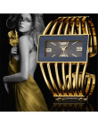 Kobiety zegarek luksusowy zegarek mody różowe złoto bransoletka Bangle Relojes kobiety sukienka zegarki zegar prostokąt Dial kob
