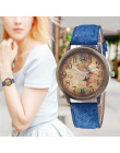 Nowa moda zegarek kwarcowy mężczyźni Unisex mapa samolot podróży dookoła świata kobiety skórzana sukienka zegarki na rękę Relogi