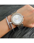 CONTENA zegarki damskie zegarek dla pań Top marka luksusowe srebrny bransoletka zegar Rhinestone zegarka kobiet zegarki kwarcowe