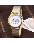 Vansvar marka moda złoto opaska siatkowa kot zegarek luksusowy zegarek kwarcowy na co dzień Relogio Feminino zegar na prezent Dr
