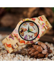 BOBO ptak panie drewna zegarek zegarek kobiet montre femme bambusa zespół malarstwo motyl zegarki kwarcowe w drewniane pudełko n