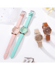 Koreański nowy mody prosty zegarek dla kobiet Multicolor skórzany pasek kobiety zegar kwarcowy na rękę zegarki Orologi Donna Rel