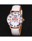 Splendid marki damski zegarek kot wzór skórzany pasek Analog Quartz Vogue zegarek na rękę panie nowy projekt relogio feminino 30