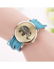 Dropshipping kobiety skórzane bransoletki z zegarkiem moda na co dzień słoń zegarki na rękę Relojes Mujer Relogio Feminino zegar
