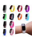 Moda Sport LED zegarki damskie cukierki kolor gumy silikonowej ekran dotykowy zegarki cyfrowe wodoodporna bransoletka zegarek na