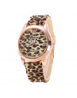 Unisex genewa Leopard żel silikonowy Jelly kwarcowy analogowy zegarek na rękę złoty Sport męskie marki silikonowy zegarek na ręk