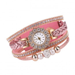 2019 najlepsza sprzedaż kobiety zegarki moda w stylu Vintage splot Wrap kwarcowy na rękę bransoletka do zegarka dla panie orolog