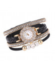 2019 najlepsza sprzedaż kobiety zegarki moda w stylu Vintage splot Wrap kwarcowy na rękę bransoletka do zegarka dla panie orolog