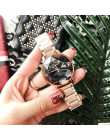 2019 luksusowa marka lady zegarek kryształowy kobiety ubierają zegarka mody Rose złote zegarki kwarcowe kobieta ze stali nierdze