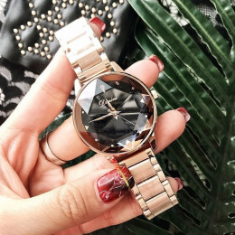 2019 luksusowa marka lady zegarek kryształowy kobiety ubierają zegarka mody Rose złote zegarki kwarcowe kobieta ze stali nierdze
