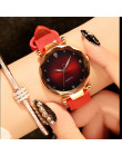 Nowa luksusowa moda skórzane zegarki kobiety Top marka różowe złoto kryształ sukienka zegarek klasyczny zegarek kwarcowy dla kob