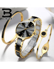 Szwajcaria BINGER luksusowa kobiety zegarek marki kryształ moda bransoletki z zegarkiem panie kobiety zegarki na rękę Relogio Fe