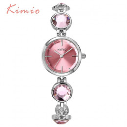 KIMIO Fanshion jakości kryształ bransoletka z diamentami Quartz zegarki kobiety zegarki 2018 marki luksusowe panie zegarki na rę