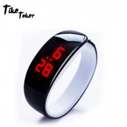 TIke Toker, zegarki damskie mężczyzna zegarek na rękę bransoletka LED zegarek wodoodporny cukierki kolor cyfrowy Sport zegar 201