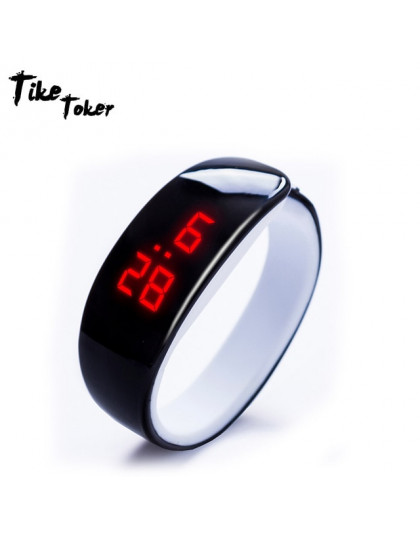 TIke Toker, zegarki damskie mężczyzna zegarek na rękę bransoletka LED zegarek wodoodporny cukierki kolor cyfrowy Sport zegar 201