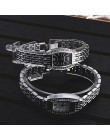 Moda srebrny zegarek kobiety damskie zegarki na bransolecie luksusowe zegarek damski z kryształkami górskimi kobiety zegarki zeg