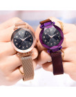 Zegarek na rękę kobiety 2018 moda luksusowy klamra magnetyczna ze stali nierdzewnej pasek współczynnik załamania światła powierz
