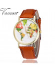 Moda zegarek kwarcowy mężczyźni Unisex mapa świata samolot podróży dookoła świata skórzana sukienka kobiety zegarki na rękę Hot 