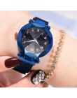 Zegarek na rękę kobiety 2018 moda luksusowy klamra magnetyczna ze stali nierdzewnej pasek współczynnik załamania światła powierz