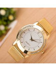 Hot sprzedaż moda kobiety kryształ złoty zegarek ze stali nierdzewnej analogowy zegarek kwarcowy na rękę Ladies bransoletka do z
