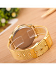 Hot sprzedaż moda kobiety kryształ złoty zegarek ze stali nierdzewnej analogowy zegarek kwarcowy na rękę Ladies bransoletka do z