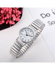 Zegarki damskie 2018 nowa moda srebrny pary ze stali nierdzewnej zegarek kwarcowy zegarek okrągły kobiety sukienka zegarki Montr
