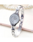 Elegancki luksusowy damski zegarek analogowy kwarcowy mechanizm na ozdobnej bransolecie nowoczesny modny
