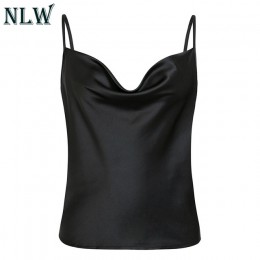 NLW Spaghetti pasek kobiet topy stałe Satin Backless Sexy Camis koszule Feminino na co dzień klub Camisole