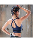 Kobiety biustonosz sportowy do ćwiczenia jogi do biegania siłownia regulowane ramiączka spaghetti wyściełany Top bez szwu Top ka