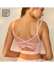 Lucylizz Mesh oddychające joga topy biustonoszowe Fitness kobiety amortyzujący sportowy biustonosz do biegania odzież sportowa b