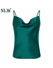 NLW Spaghetti pasek kobiet topy stałe Satin Backless Sexy Camis koszule Feminino na co dzień klub Camisole