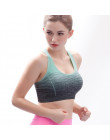 VEQKING Gradient wysokiej Stretch sportowe biustonosze, kobiety szybkie suche wyściełane top sportowy do fitnessu, do biegania j