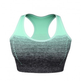 VEQKING Gradient wysokiej Stretch sportowe biustonosze, kobiety szybkie suche wyściełane top sportowy do fitnessu, do biegania j