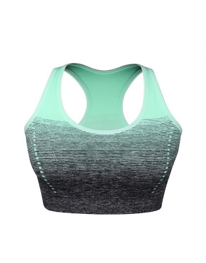 VEQKING Gradient wysokiej Stretch sportowe biustonosze, kobiety szybkie suche wyściełane top sportowy do fitnessu, do biegania j