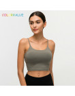 Colorvalue nowy szybkie suche wyściełane biustonosze Fitness Crop Tops kobiety solidna kamizelka-typ Nylon treningu jogi biuston