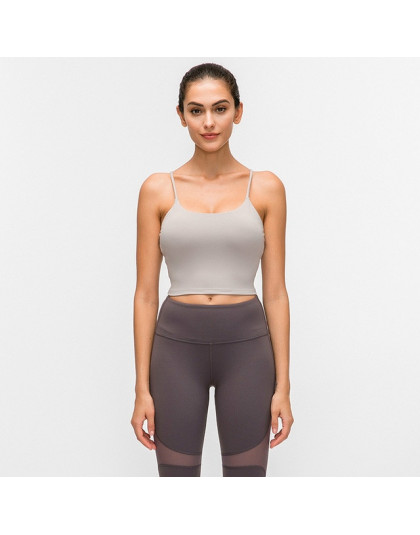 Colorvalue nowy szybkie suche wyściełane biustonosze Fitness Crop Tops kobiety solidna kamizelka-typ Nylon treningu jogi biuston