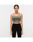 Colorvalue nowy szybkie suche wyściełane biustonosze Fitness Crop Tops kobiety solidna kamizelka-typ Nylon treningu jogi biuston