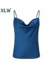 NLW Spaghetti pasek kobiet topy stałe Satin Backless Sexy Camis koszule Feminino na co dzień klub Camisole