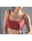 Podwójne ramiączka typu Spaghetti biustonosze sportowe Top kobiety stałe Push Up treningu Jogger biustonosze Fitness Crop topy z