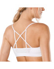 Kobiet Mesh Strappy Back Cami krzyżowe biustonosz sportowy do jogi