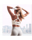 Wygodny biustonosz sportowy modne wycięcia na plecach damski krótki top treningowy na siłownię