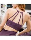 Colorvalue Hollow Out usztywniany biustonosz sportowy Top kobiety bez szwu szybkie pranie trening siłownia biustonosze stałe Pus
