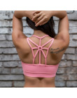 Colorvalue oddychające Strappy joga Running biustonosze damskie wyściełane połowy wsparcie biustonosz sportowy szybkie pranie Pu