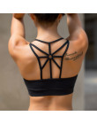 Colorvalue oddychające Strappy joga Running biustonosze damskie wyściełane połowy wsparcie biustonosz sportowy szybkie pranie Pu
