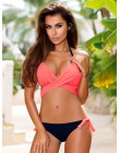 Dwuczęściowy strój kąpielowy dla kobiet bikini na wakacje z gładniej dzianiny we wzory klasyczny wygodny modny seksowny push-up