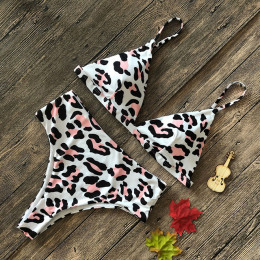 Sexy wąż drukuj Bikini 2019 kobiet strój kąpielowy kobiety stroje kąpielowe stringi Push Up Bikini zestaw wysokiej talii stroje 