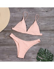 Minimalizm Le 2019 solidne zestawy Bikini damski strój kąpielowy kobiet stroje kąpielowe Bikini Sexy kostiumy kąpielowe Biquini 