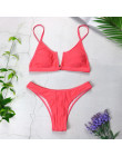 Sexy Bandeau Bikini 2019 nowy V Neck Bikini stroje kąpielowe Push Up stroje kąpielowe kobiet brazylijski Bikini Set kostiumy kąp