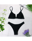 Sexy Bandeau Bikini 2019 nowy V Neck Bikini stroje kąpielowe Push Up stroje kąpielowe kobiet brazylijski Bikini Set kostiumy kąp