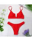 Sexy Bandeau Bikini 2019 nowy V Neck Bikini stroje kąpielowe Push Up stroje kąpielowe kobiet brazylijski Bikini Set kostiumy kąp